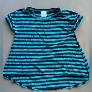 Teal striped Ivivva high-low tshirt, size 10